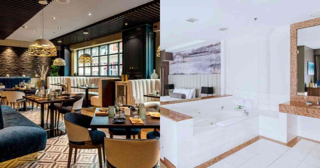 Luxury Romantic Hotels in Detroit for Couples Getaway. Romantic hot tub suite in Atheneum Suite Hotel, Detroit, MI